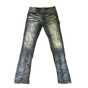 Salvage Men's Distressed Gray Jeans